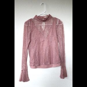 Forever 21 Floral Embroidery Bell Sleeves Top